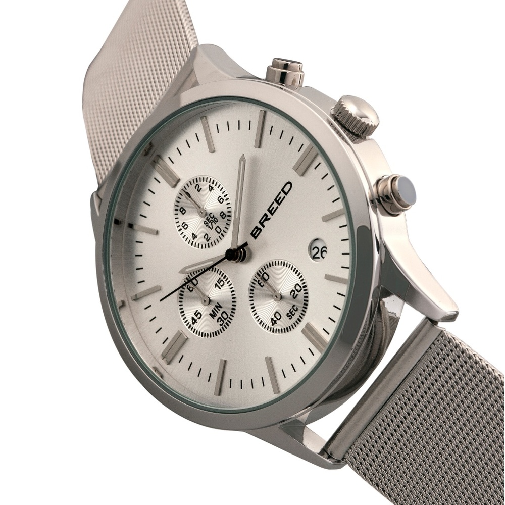 Chronograph Men's Bracelet with Mesh Bracelet